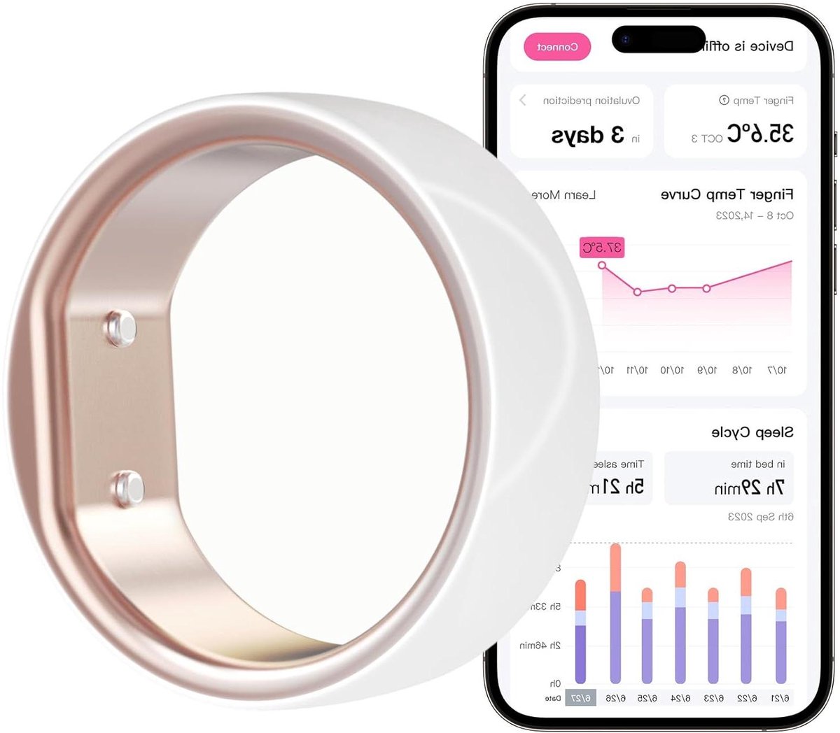 Smart Ring - Slimme - Slaapmonitoring Hartslag en Bloeddruk - Batterij