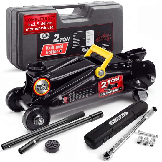 Deuba bandenwisselset hydraulische krik – 2 ton – 6-delig