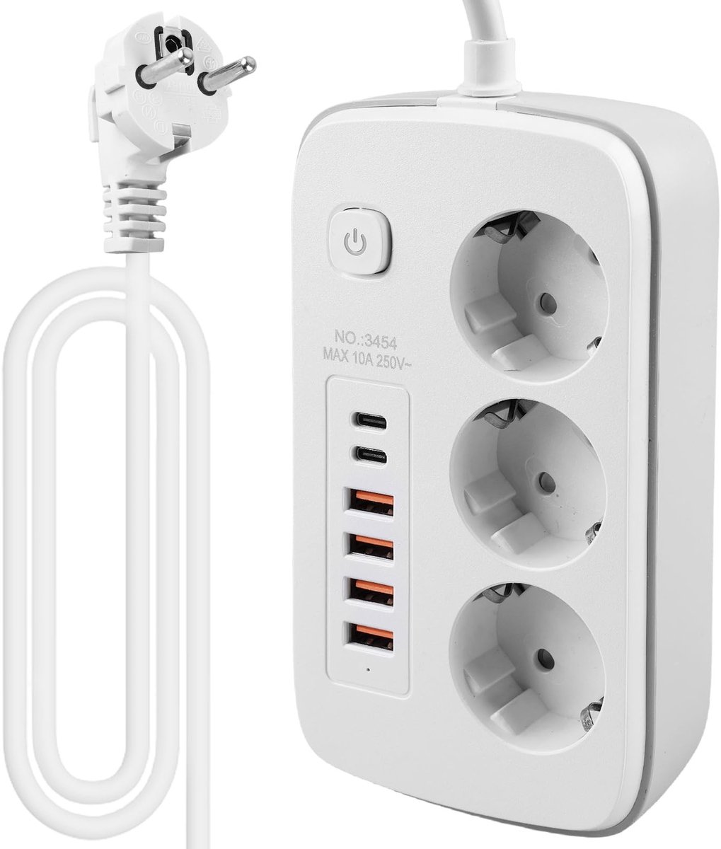 Dailygoods - 9-in-1 Meervoudige Tafelstopcontact met USB en Schakelaar