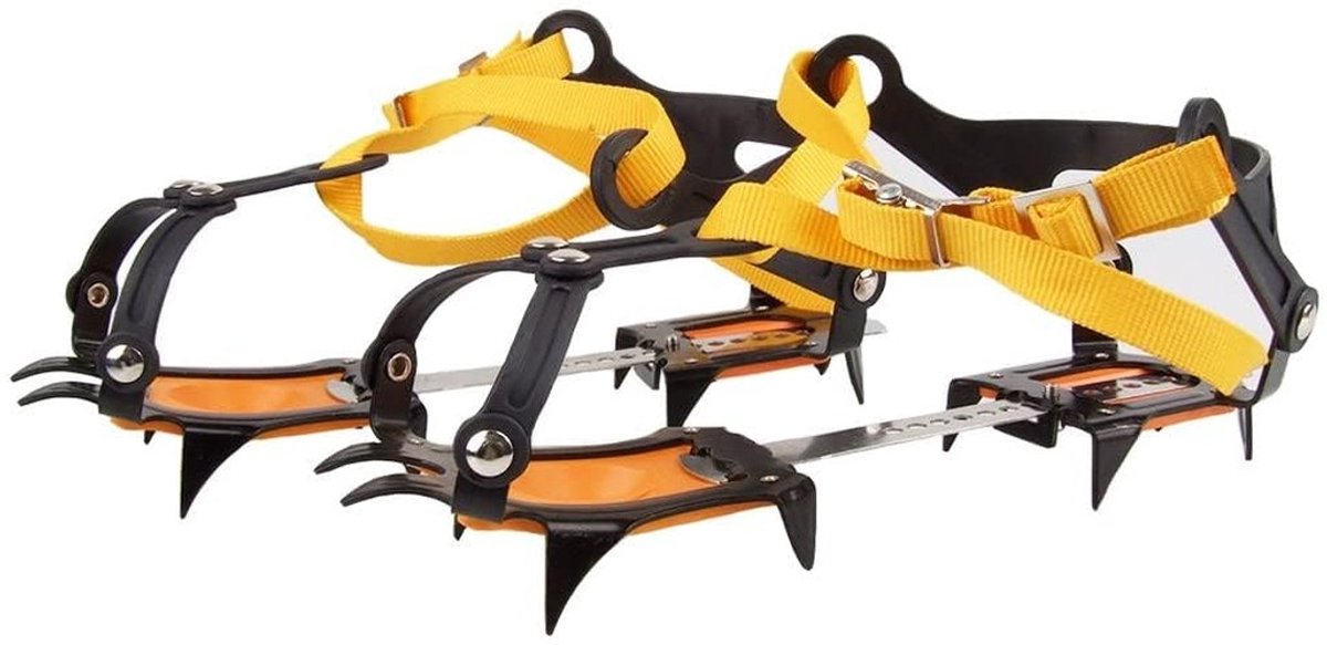 Dailygoods - Cosensi - Dailygoods - Dailygoody - Stijgijzers voor Wandellaarzen - 10 Tanden - Uitstekende Tractie - Verstelbaar - IJsschroeven - Ideaal voor Wandelen en Klimmen - Roestvr
