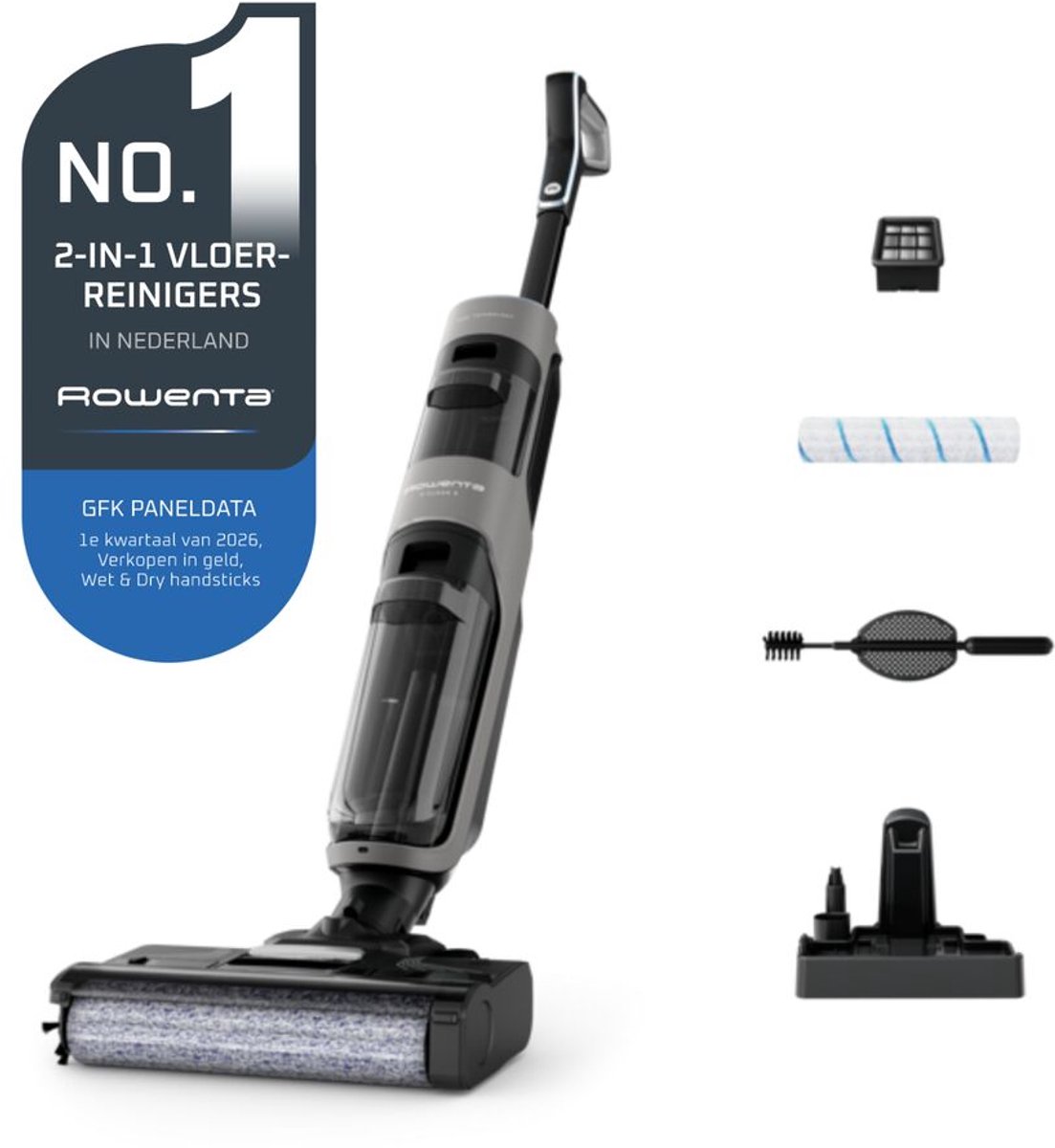 Rowenta X-Clean 4 GZ5036 - 2-in-1 - Vloerreiniger - Stofzuiger & dweil in 1 - 50 min gebruikstijd - Zelfreinigend — afbeelding 2