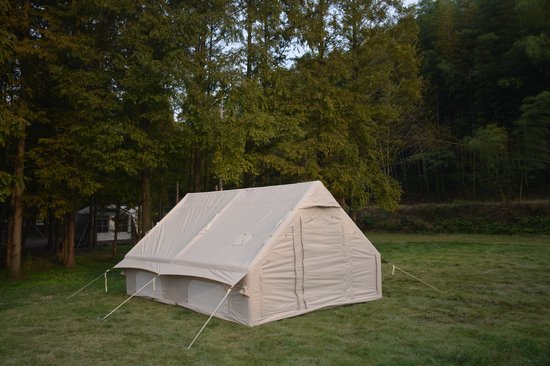 Re-purelife® Opblaasbare Air Tent huistent beige 400 × 300 × 200 cm - waterdicht PU3000mm, UPF50+, muggengaas, voor 4 personen slapen / 7-8 personen zitten van Re-purelife® — afbeelding 3