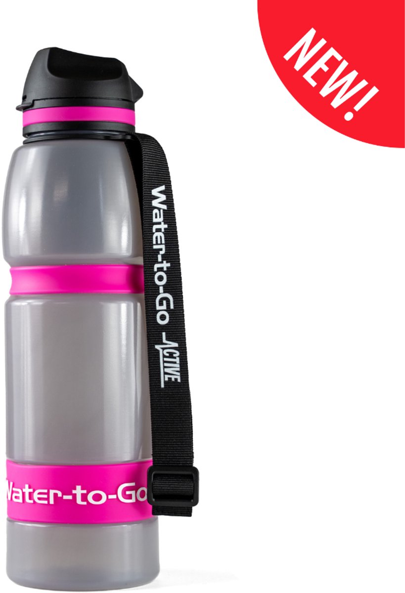 Water-to-Go Active Waterfles met Filter Roze – BPA Vrij – Sport Drinkfles – Outdoor en Reizen