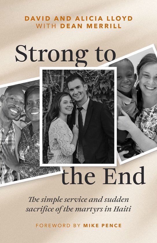 Boekomslag van "Strong to the End" met foto's van gezinnen.