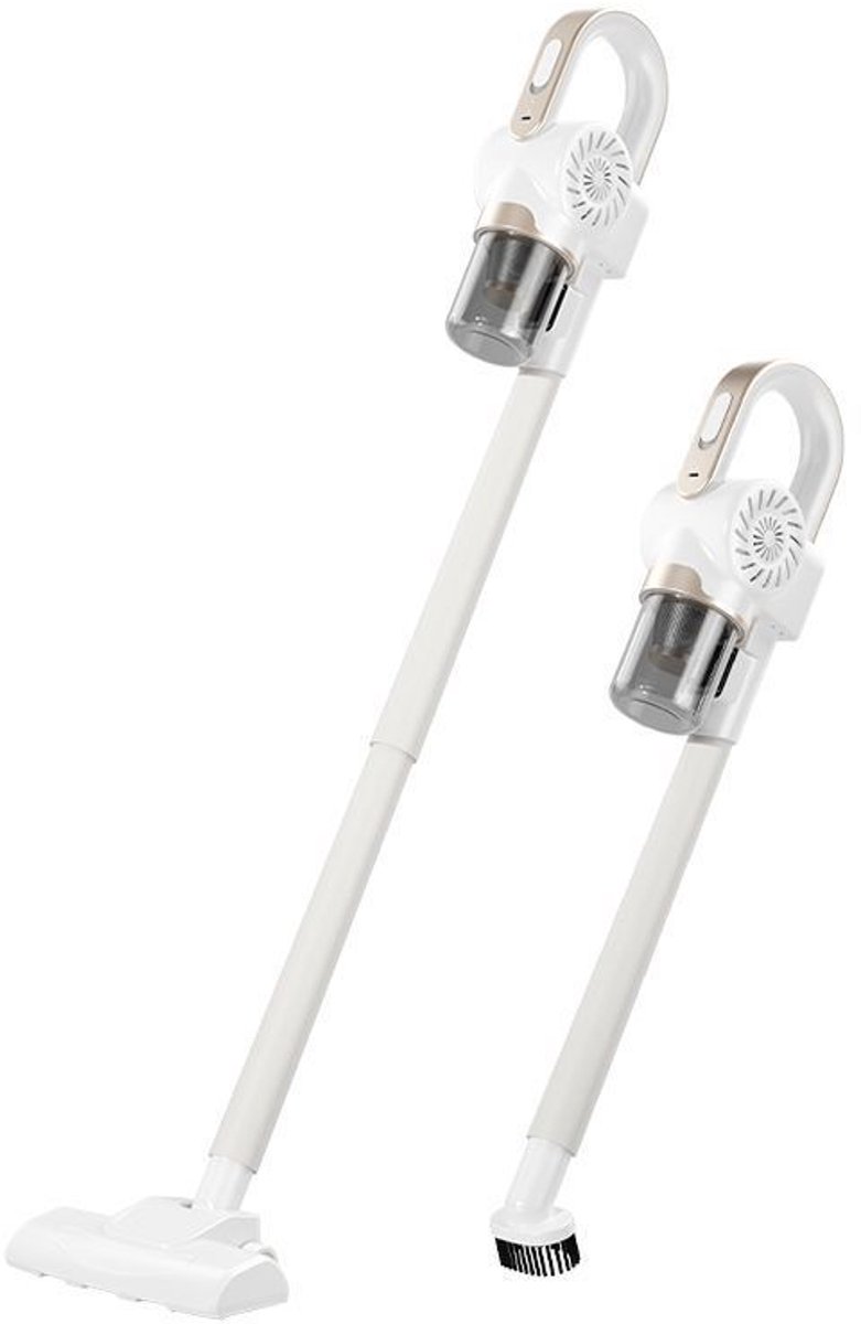 Gloovon® - Steelstofzuiger Draadloos - Stofzuiger Zonder Zak - Stofzuiger Draadloos - 100W - 11000Pa - Wit