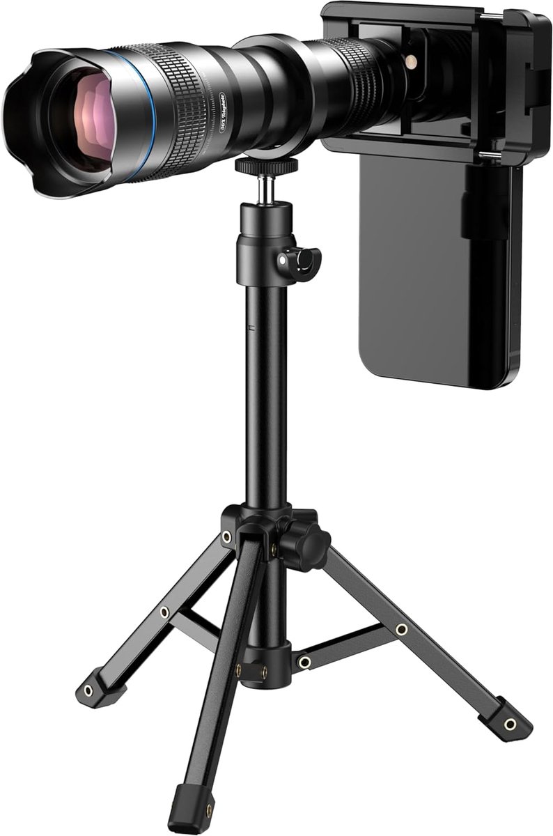36x telefotolens, langeafstand telefooncamera lensset met stevig statief, moniculaire voor concert en vogelspotten
