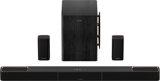 ULTIMEA Skywave Serie - Soundbar, 7.1.4 Sound Systeem met 8" Draadloze Subwoofer, Dolby Atmos, 840W, Zwart