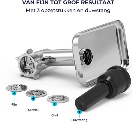 Fentic Vleesmolen - Geschikt voor Fentic SM-1604NM keukenmachine (7L) van Merkloos — afbeelding 2