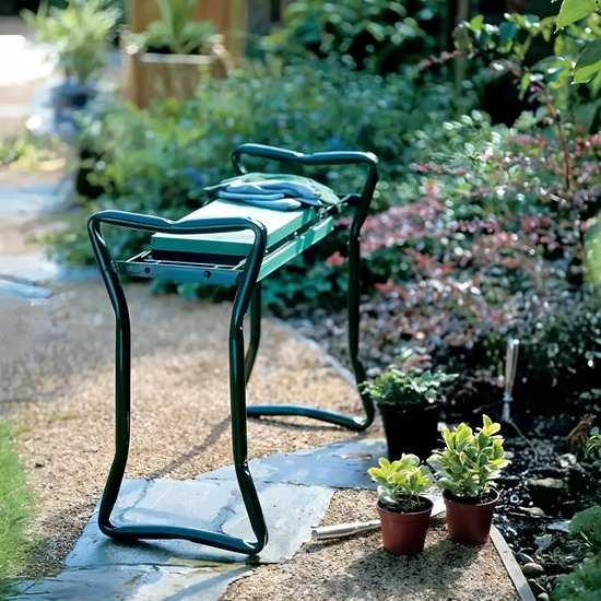 Sello! opvouwbare tuinkneeler - knielen zonder pijn - tuin - stoel - organizer - tuingereedschap –staal - schuim - groen van Merkloos	 — afbeelding 3