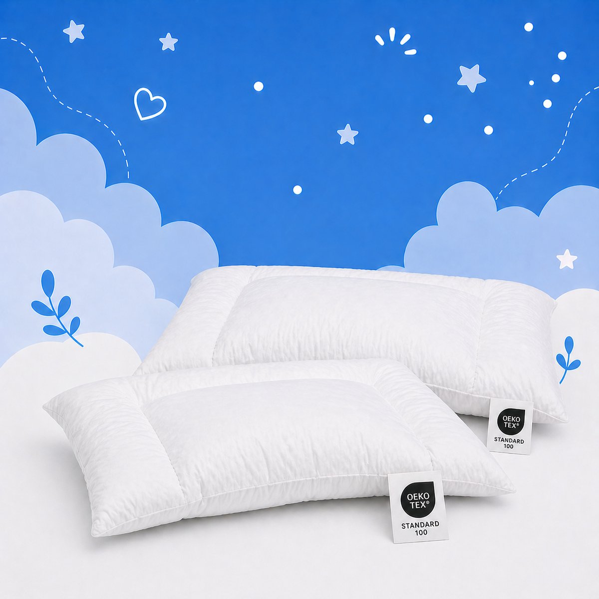 Royal Touch - Zacht - Kinder Hoofdkussen Microvezel - 40 x 60 cm Set van 2stuks