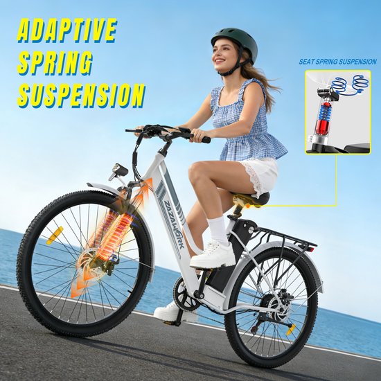 ZAZAWORK C26 PRO Elektrische Stadsfiets 250W Motor - Actieradius 120 km - 26 Inch - Zwart van Merkloos — afbeelding 4