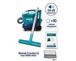 Wetrok Comfort 6 met HEPA H13 filter, COMPLEET PAKKET, Krachtige Zuigkracht, Professionele Stofzuiger – 900W – Zeer Stil (56 dB) – 12 m Kabel – Industriële Stofzuiger – Incl. 10 gratis stofzuigerzakken