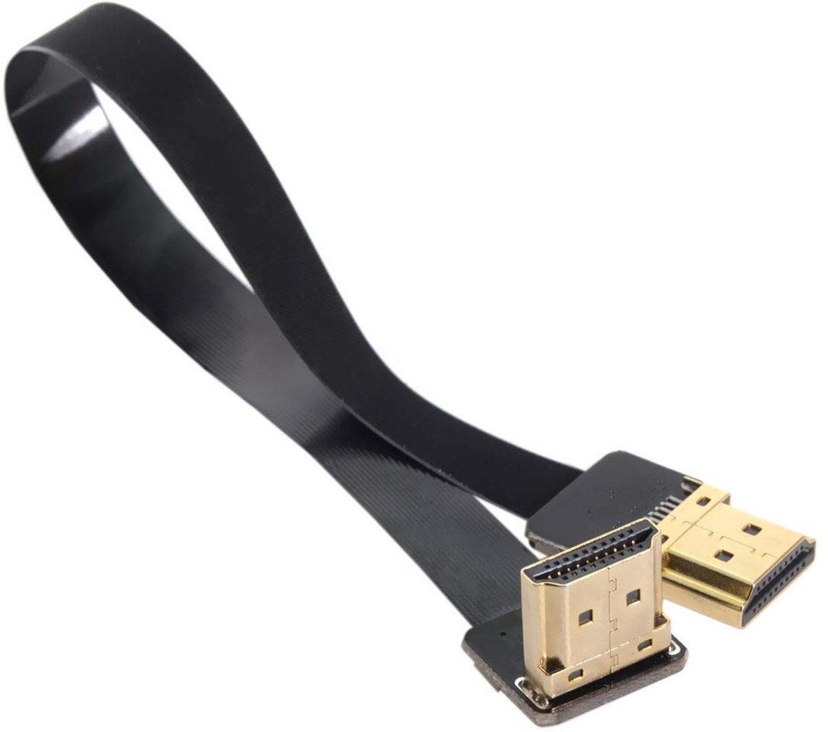 FPV HDMI 90 Graden Hoekige Platte Kabel voor Drones en Luchtfotografie (20cm)