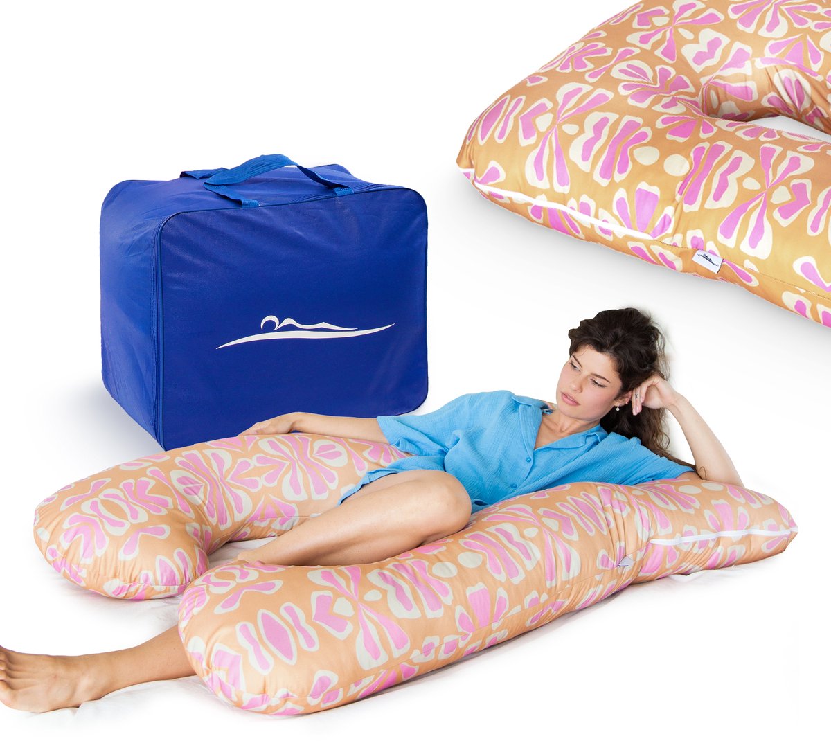 KomfortKissen™ Premium Zwangerschapskussen XXL – Lichaamskussen 150 cm – Zijslaapkussen – Body Pillow – Voedingskussen – Ergonomisch Kussen – Afneembare Hoes – Wasbaar – Borstvoedingskussen – Hawaii