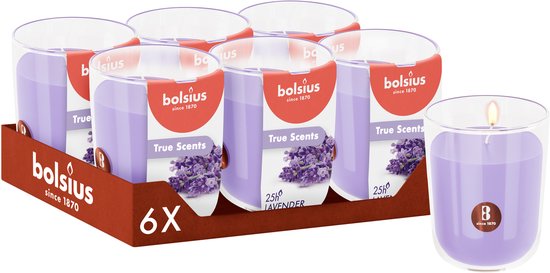 Bolsius - True Scents - 4 Geurkaarsen - Lavendel - Paars - Voordeelverpakking - Geur Kaars