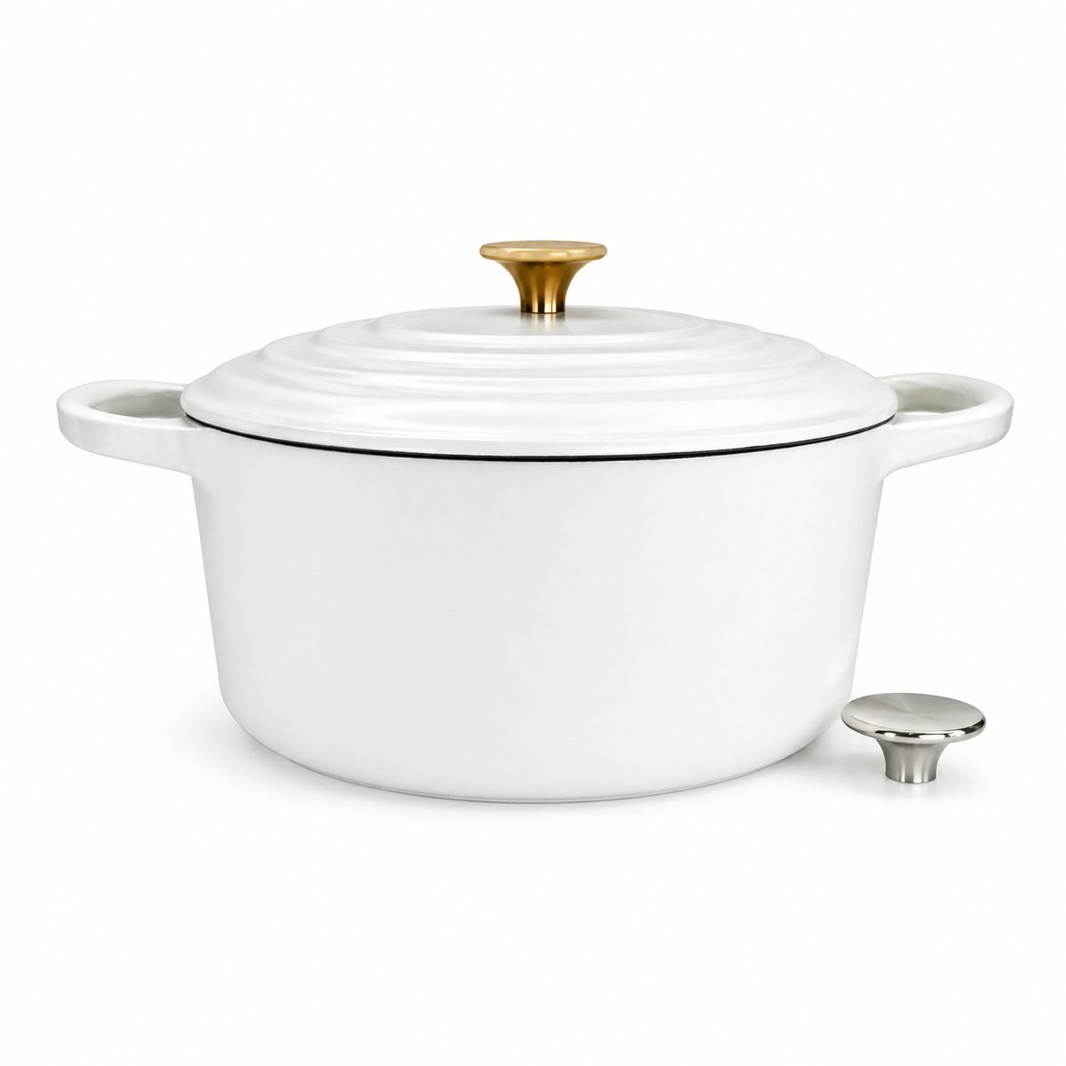Relance – Braadpan Inductie Gietijzer – Ø 26 cm – 4,5 Liter – Mat Wit