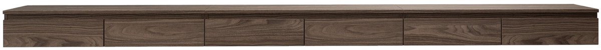 Selsey Bemmi Slim – TV-hangmeubel 6 deuren – Walnoot Wisconsin houtlook – 300 cm