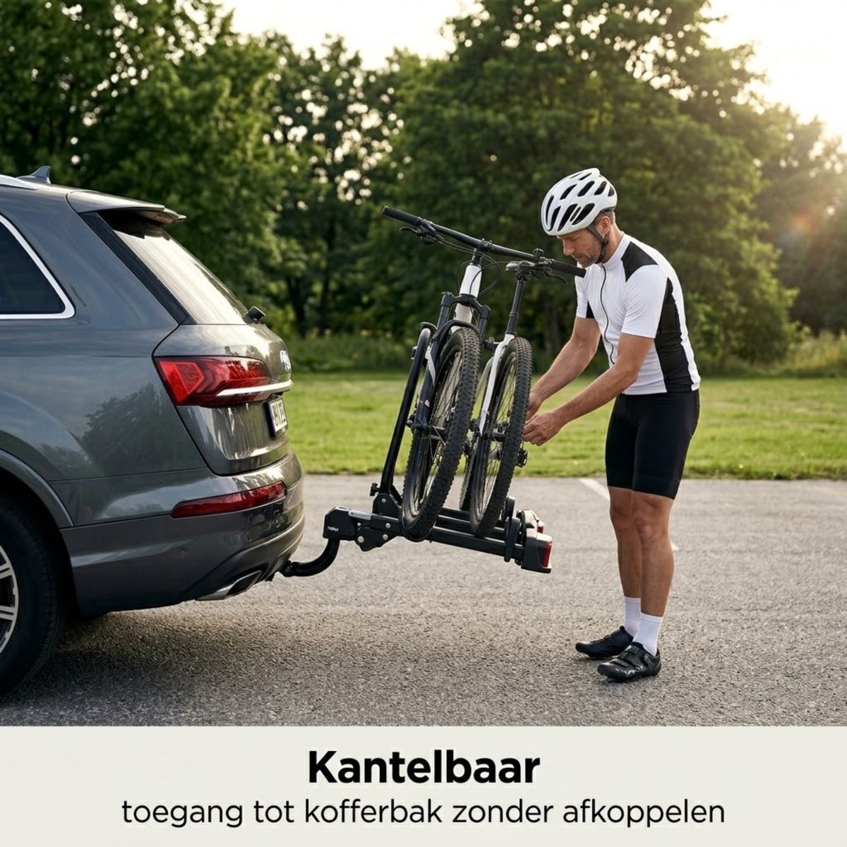 Outbee Fietsendrager - Fietsendrager electrische fietsen 2 - Fietsendrager trekhaak - Met Kentekenplaathouder - Zwart – foto 4
