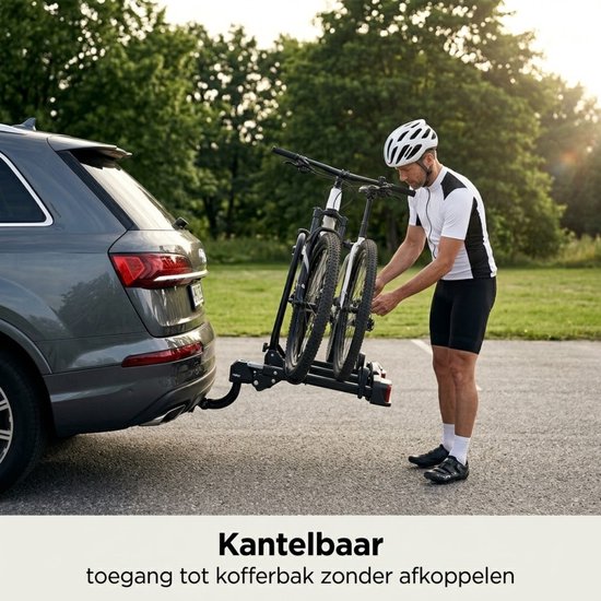 Outbee Fietsendrager - Fietsendrager electrische fietsen 2 - Fietsendrager trekhaak - Met Kentekenplaathouder - Zwart van Outbee — afbeelding 4