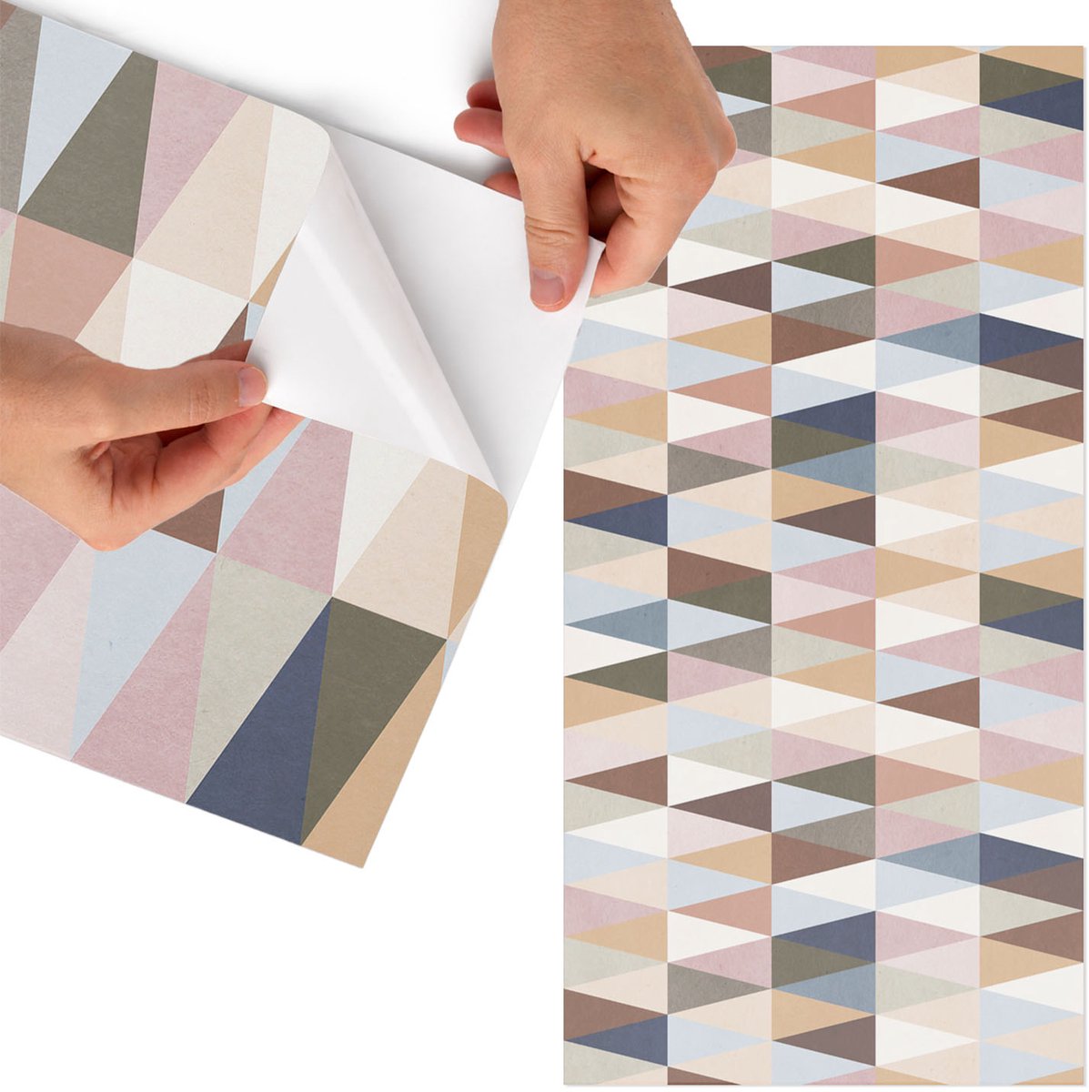 Tulup Meubelfolie - Pastel geometrische vormen Decoratiefolie Zelfklevend - 50x100 cm - Beige Meubelfolie - Wrapfolie Keuken - Geometrische Meubelfolie - Decoratiefolie - Tafeldecoratie - Achtergronden en patronen