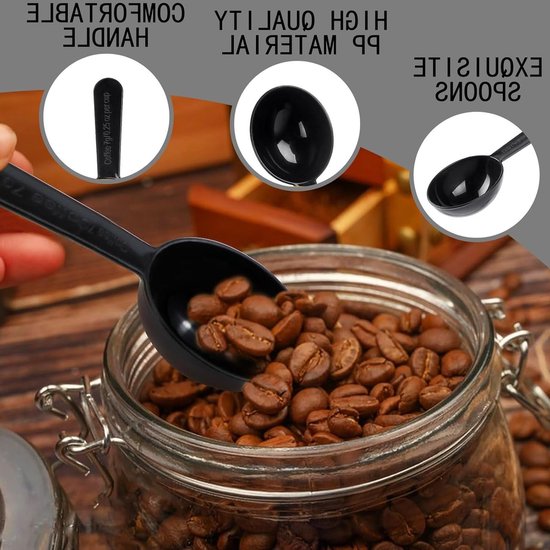 Set van 10 maatlepels en 2 schoonmaakborstels, herbruikbare kunststof lepels voor koffiebonen en eiwitpoeder, ideaal voor de keuken van Merkloos — afbeelding 2