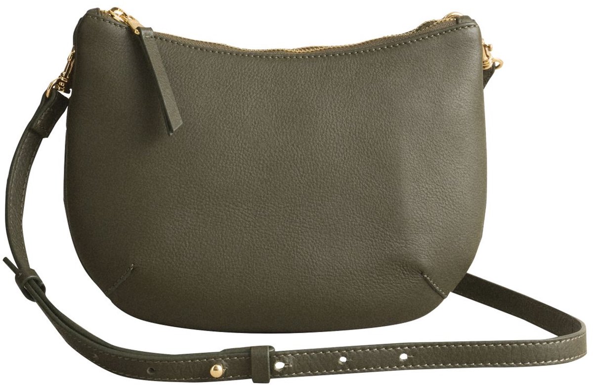 Next - Dames - Leren gebogen crossbodytas - Groen