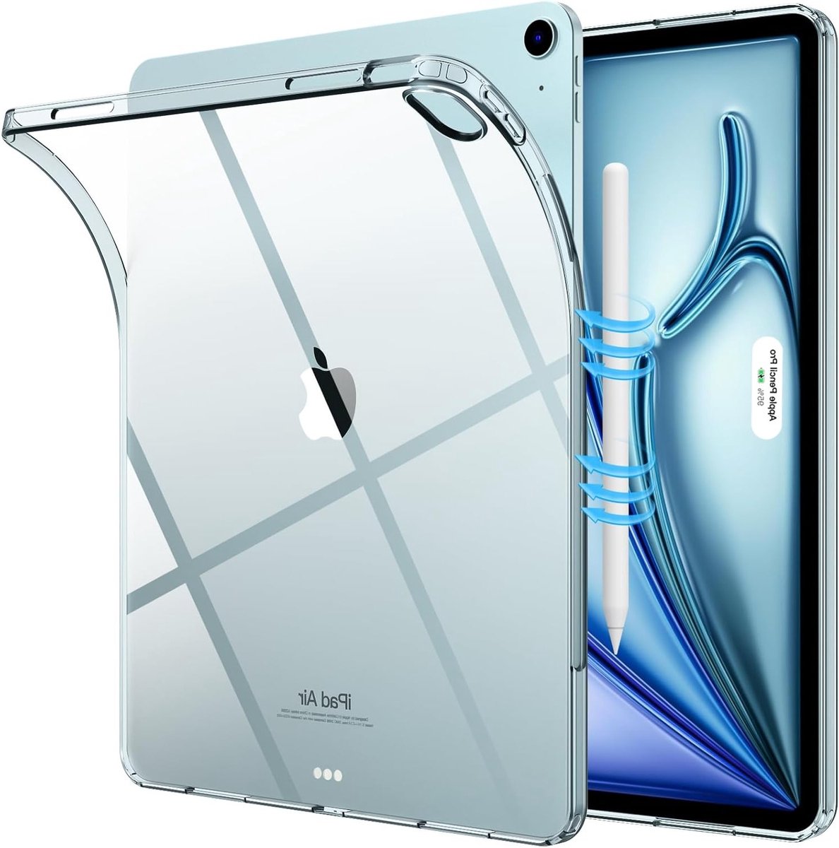 Slim en Lichtgewicht TPU Hoes voor iPad Air 13 inch (M2) 2024, Transparante Bescherming, Ondersteunt Apple Pencil en USB-C Aansluiting