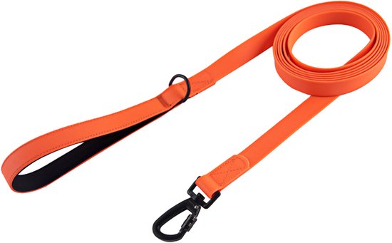 Hondenriem, waterdichte trainingsriem voor honden, hondenriem met vergrendelbare karabijnhaak, stevige riem voor kleine, middelgrote en grote honden, Oranje,3m