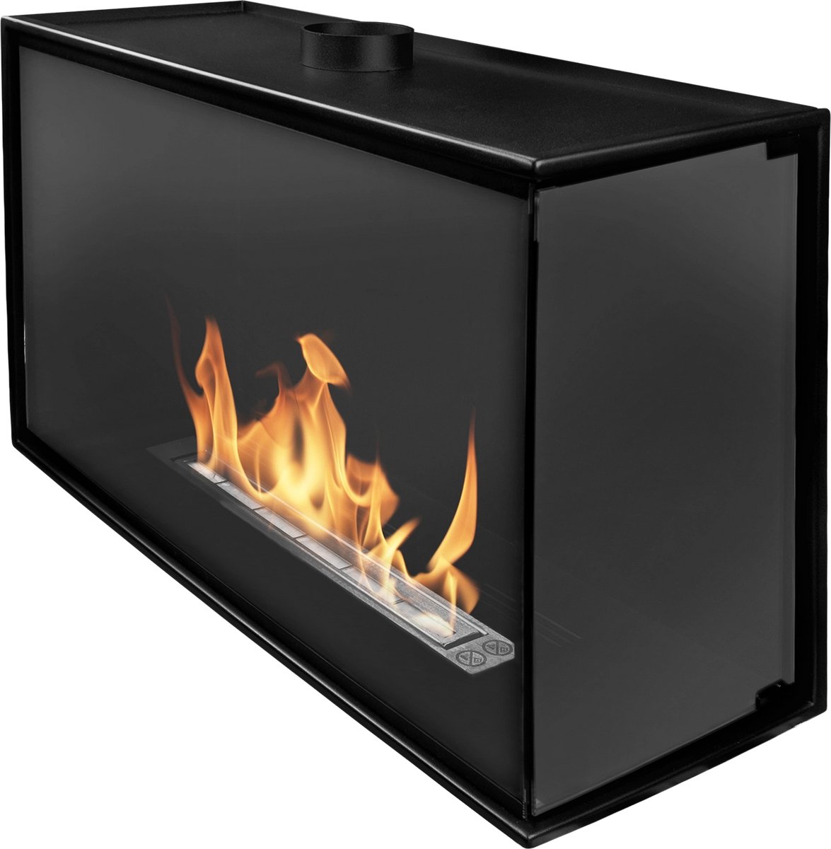 Bio-ethanol inbouwhaard hoek rechts BIO-EKO met glas – moderne design haard zonder schoorsteen