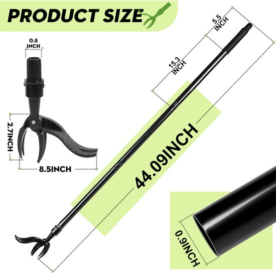 Onkruidtrekker - Onkruidverwijderaar - 104cm - Aluminiumlegering + roestvrij staal - Onkruid Trekker - Garden Weeding Tool for No Bending or Kneeling van Merkloos	 — afbeelding 4