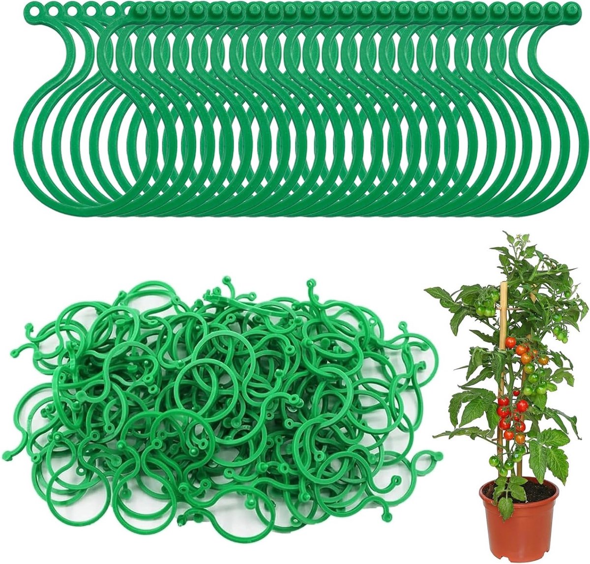 300 Herbruikbare Plantenclips voor Tuinplanten - Bevestigingsclip voor Klimplanten, Tomaten en Bloemen