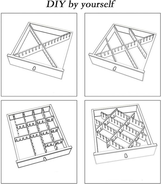 Lade organizer - Lade verdeler - Ladeverdeler - Set van 12 - Voor Kleding/Keuken/Badkamer/Kledingkast - Wit van Lifa Living — afbeelding 3
