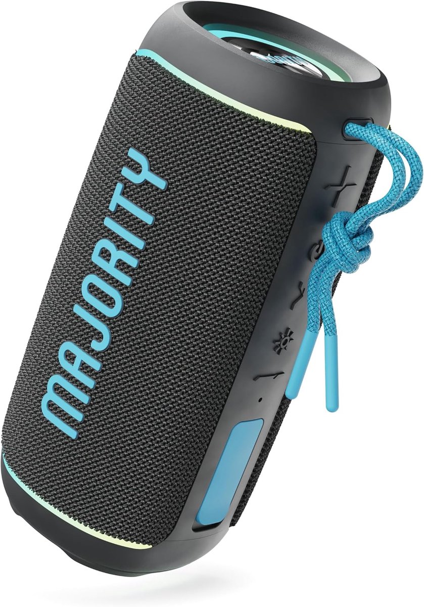 Majority Move 2 (M2) - Draagbare Bluetooth Speaker - 30 uur - Waterbestendig - IPX6 - LED - Zwart
