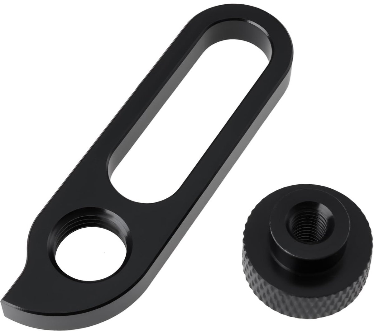 Allecto - Fiets Emergency Hanger - Tijdelijke Vervanger - Zwart - Achterderailleur - Duurzaam Aluminium - Geschikt voor Meeste Frames - 5.5x1.6cm