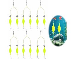 Allecto - Set van 6 dubbele haken - Vishaken voor bodemvissen - Perfect voor karpervissen - Diverse maten - Dubbele haken voor visaas - Geschikt vo...