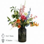 Bouquet de soie - Rose Blanc - 70 cm de haut - 8 tiges - Fleurs artificielles