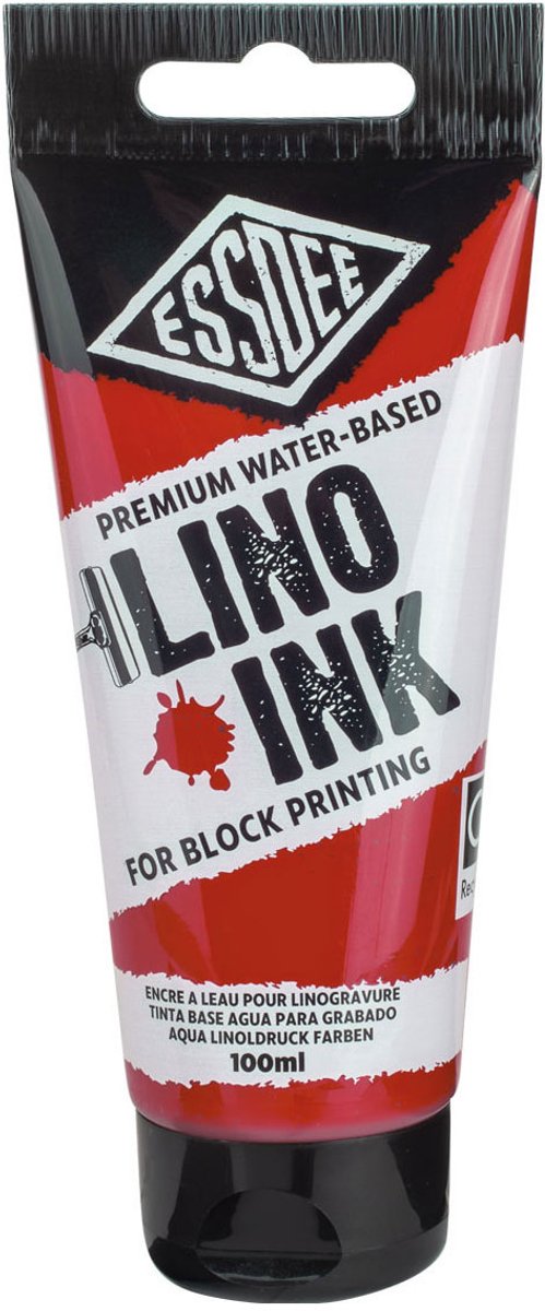Essdee blokdruk inkt - Crimson 100 ml voor creatieve projecten.