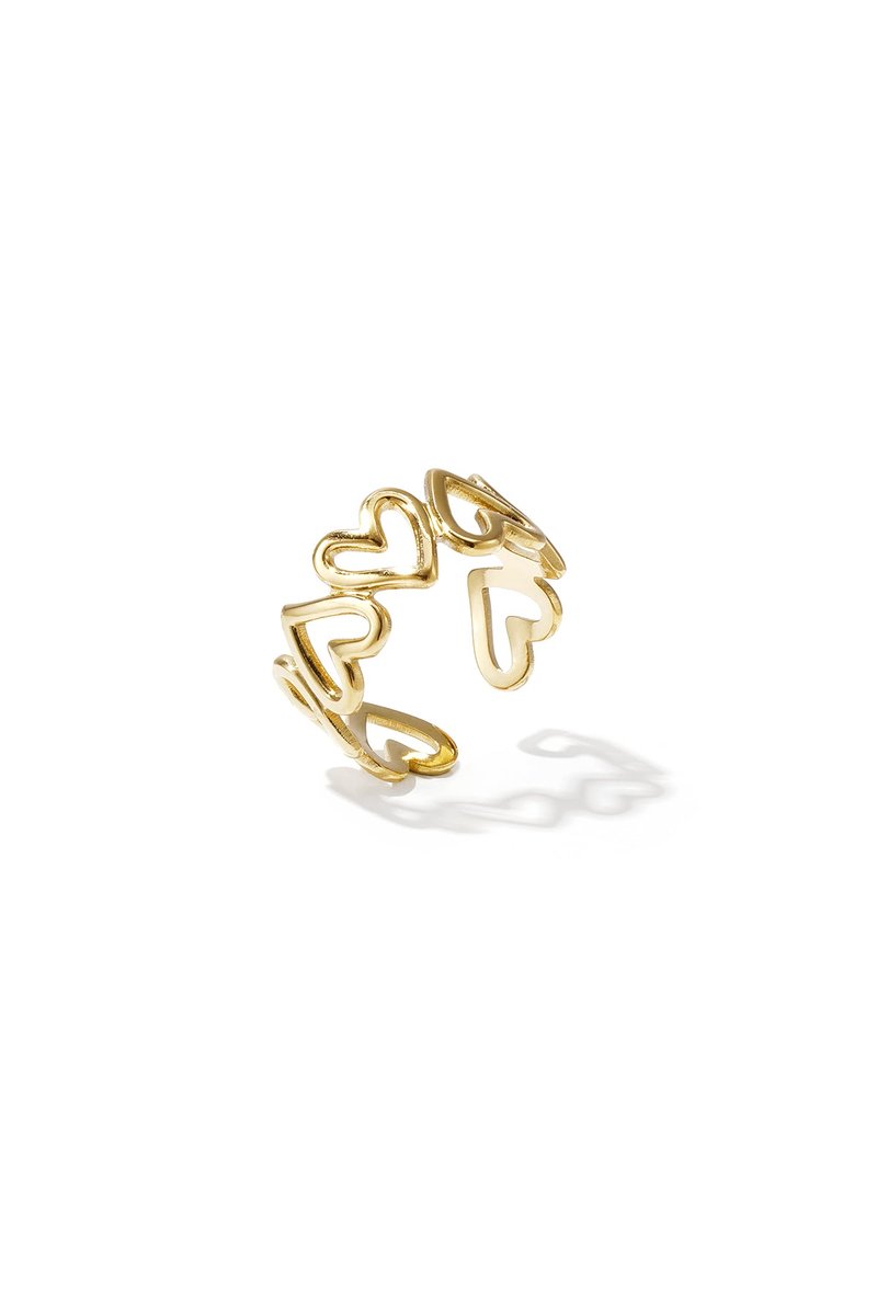 Damesring “Twisted Love” – Goudkleurig – Roestvrij staal – één maat – Sieraad voor vrouwen