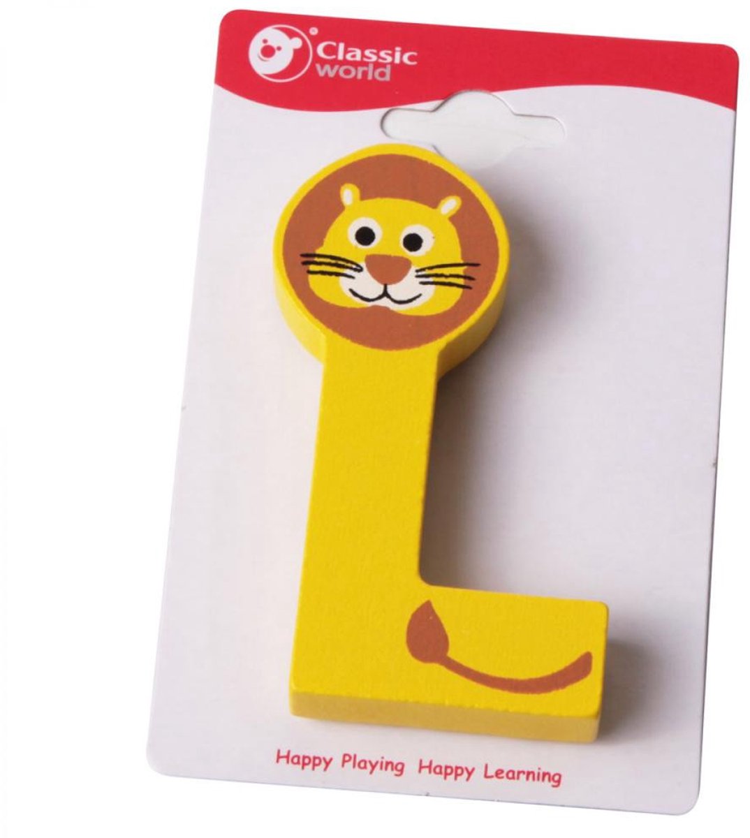 Klassieke wereld houten letter L - UNI