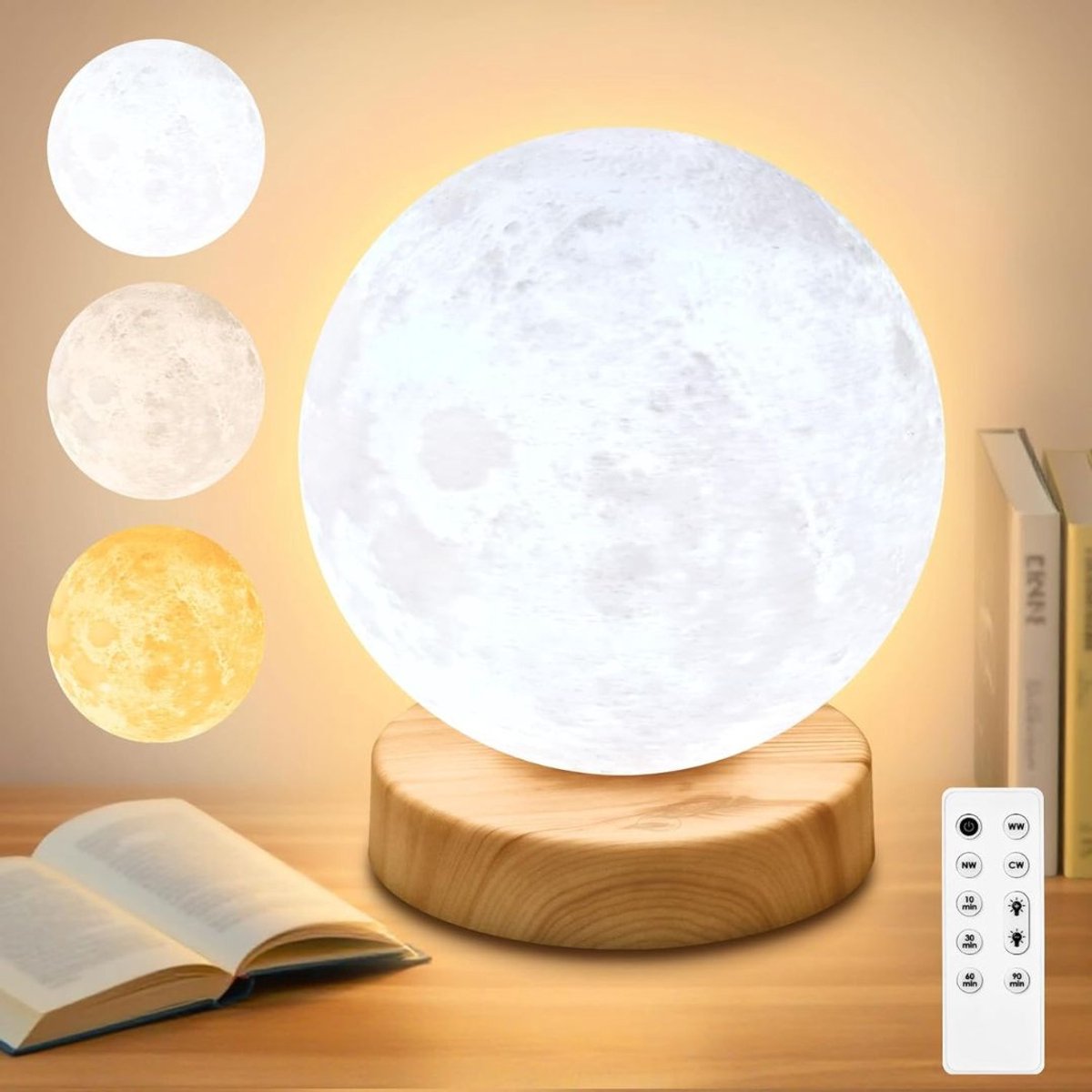 CLGP® Maanlamp - Nachtlamp - Maan Lampje - Taffellamp LED