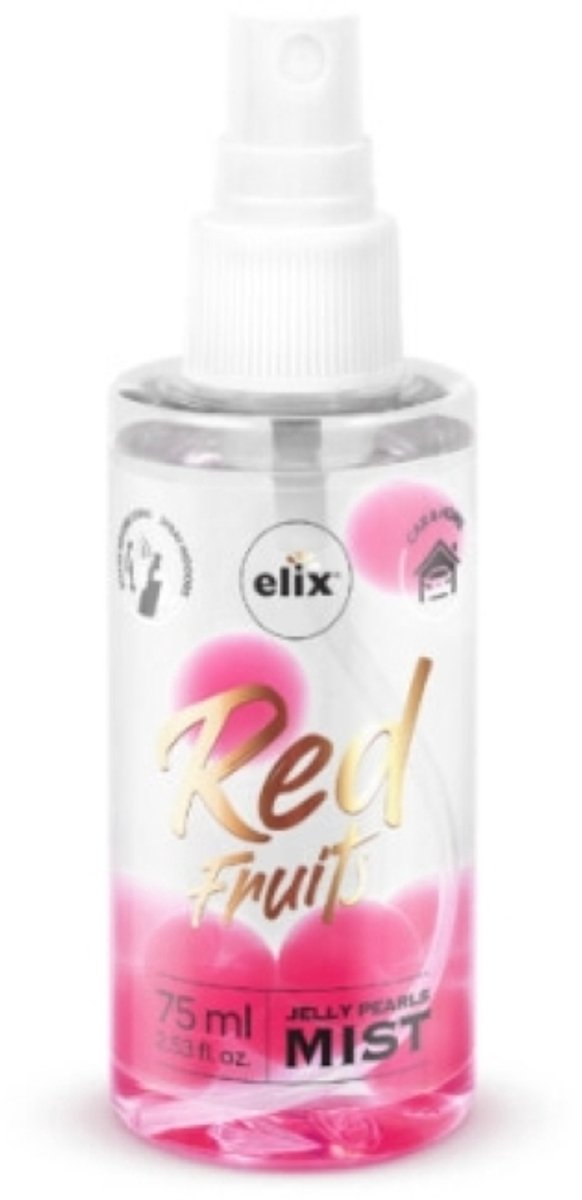 Elix - Jelly Pearls Luchtverfrisser Spray - Auto Luchtverfrisser Compact - Interieur Parfum - voor Kamer & Auto Geur Spray - 75ml - Red Fruits