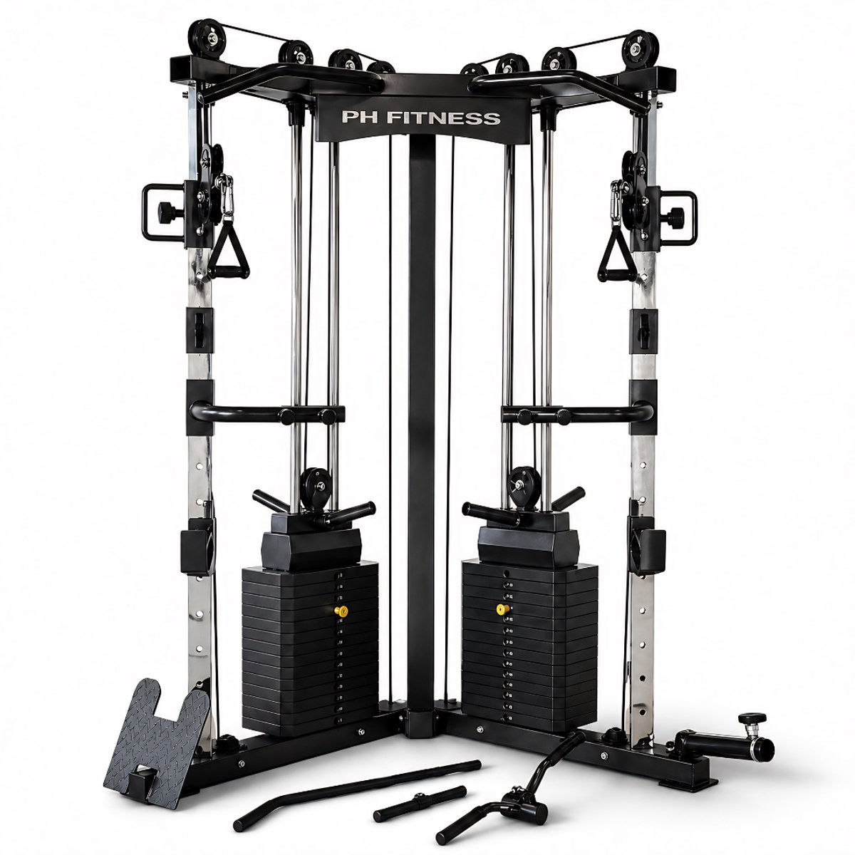 PH Fitness V-Frame Cable Crossover – Dubbele Pulley Krachtstation – 160KG Gewichtstapels – Full Body Rack – Compact & Professioneel – Home Gym