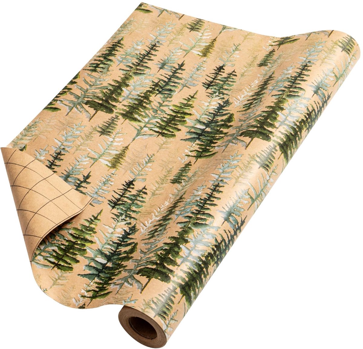 Allecto - Kerstcadeaupapier - Jumbo-rol kraftpapier - Opvallend kerstboom-design - 43,2 cm x 10 m - Perfect voor cadeauverpakking - Geschikt voor f...