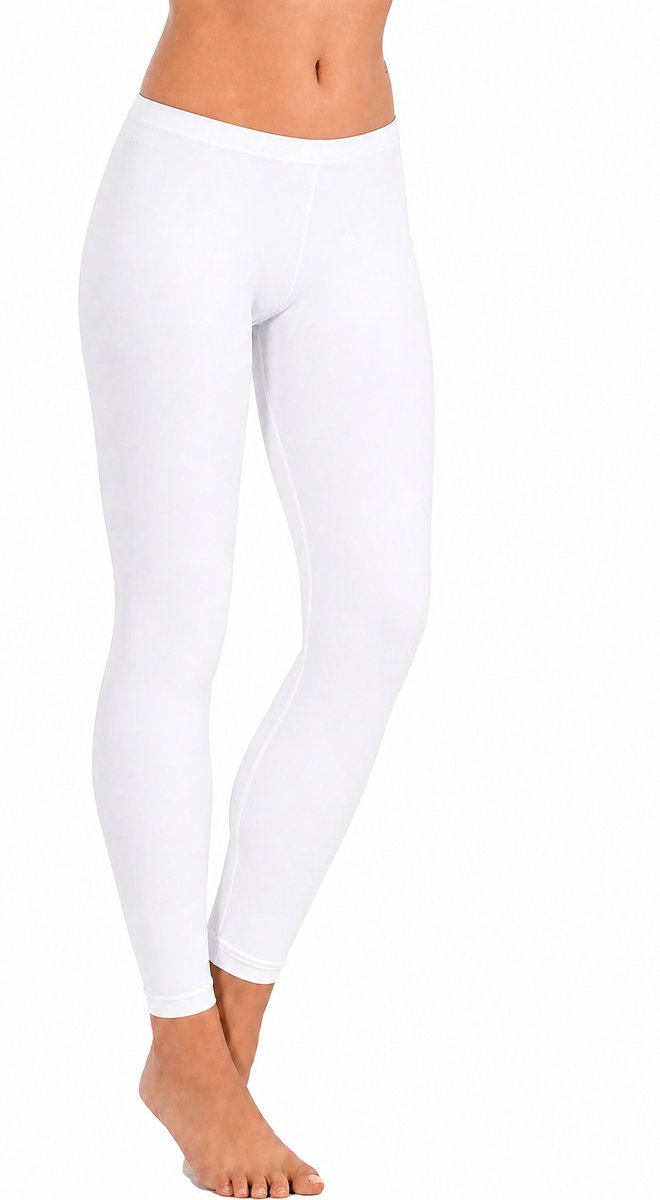 Premium Dames Legging Katoen | Basic Legging | Wit - XXXL