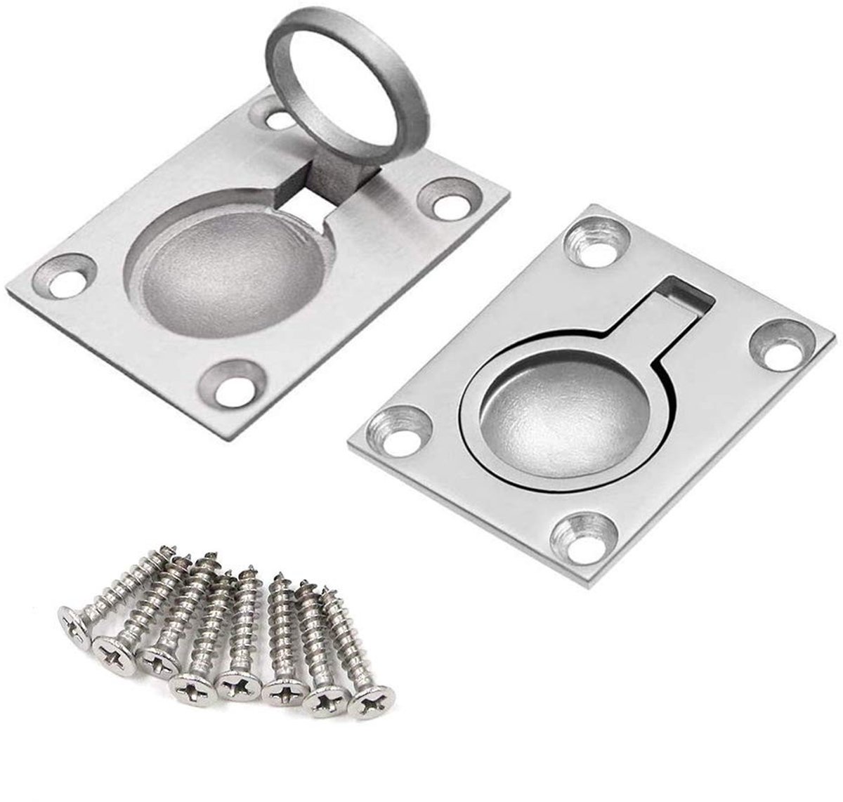 Allecto - Flush Ring Pull Handle - Bootkast Slot - Modern - 49 x 39 mm - Verstevigd en Duurzaam - Multifunctioneel - Geschikt voor Meubels