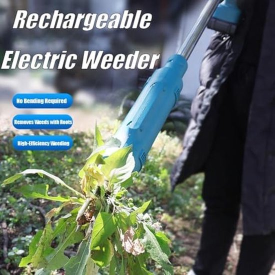 Elektrische Onkruidtrekker - Wortelverwijderaar Staand - Tuin Onderhouden - Staand Gebruik Rugbesparend - 1.54 kg - Zwart — afbeelding 4
