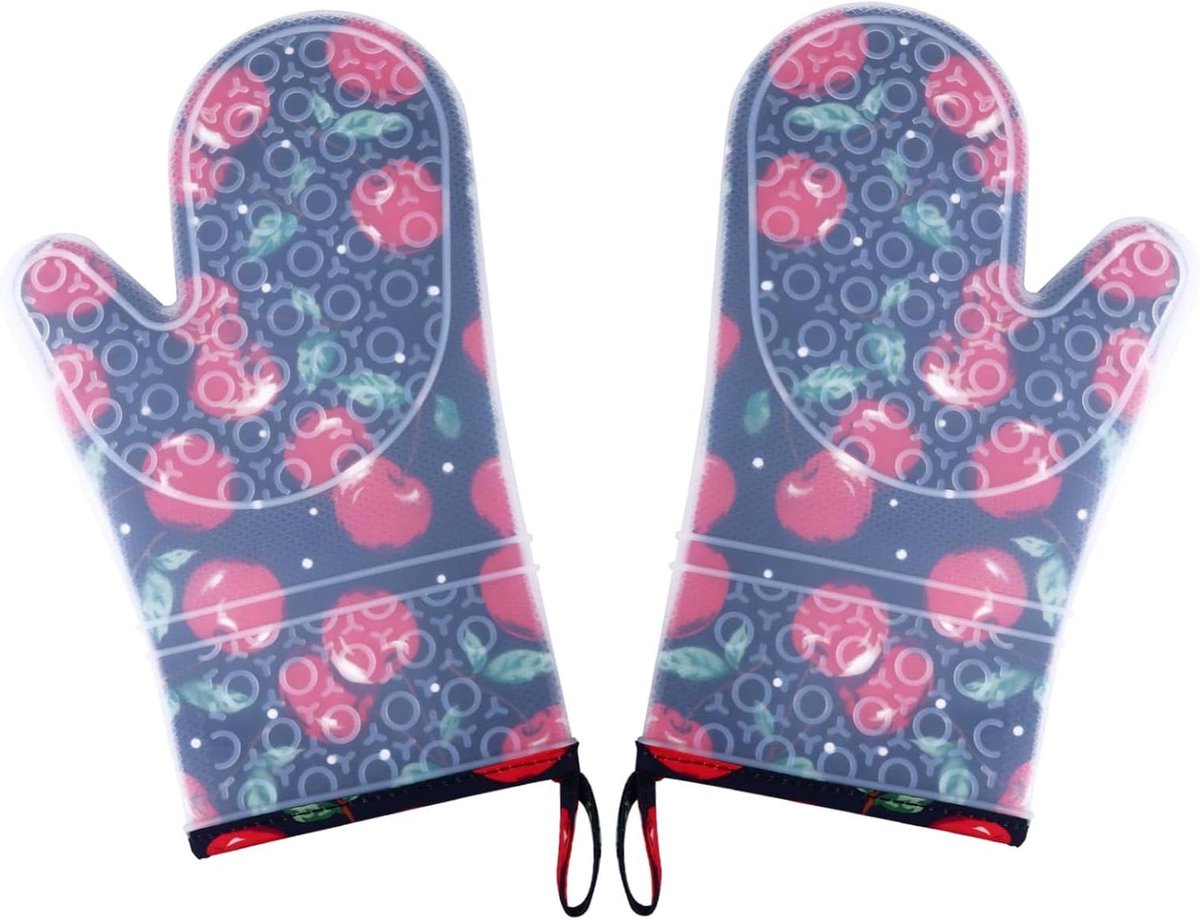 Ovenwanten - Bakhandschoenen Kookhandschoenen - Bescherming bij Koken - Siliconen Antislip Coating - 30x15cm - Groen