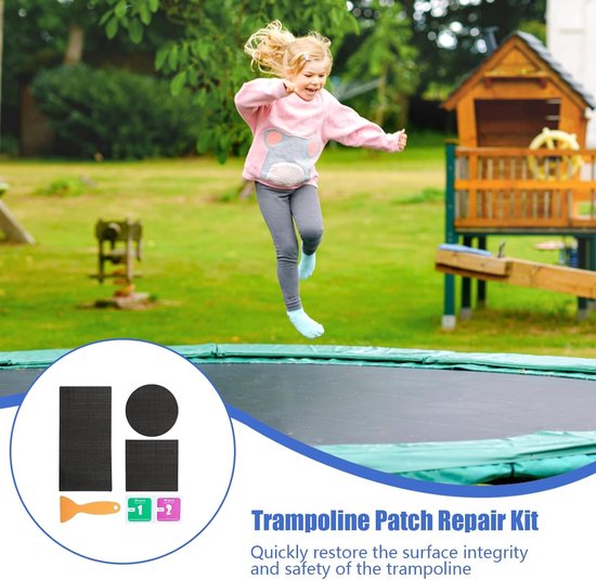 Trampoline Reparatiekit - Scheur Patch - Trampoline Herstellen - Zelfklevend Waterdicht - Diverse Vormen - Zwart — afbeelding 3
