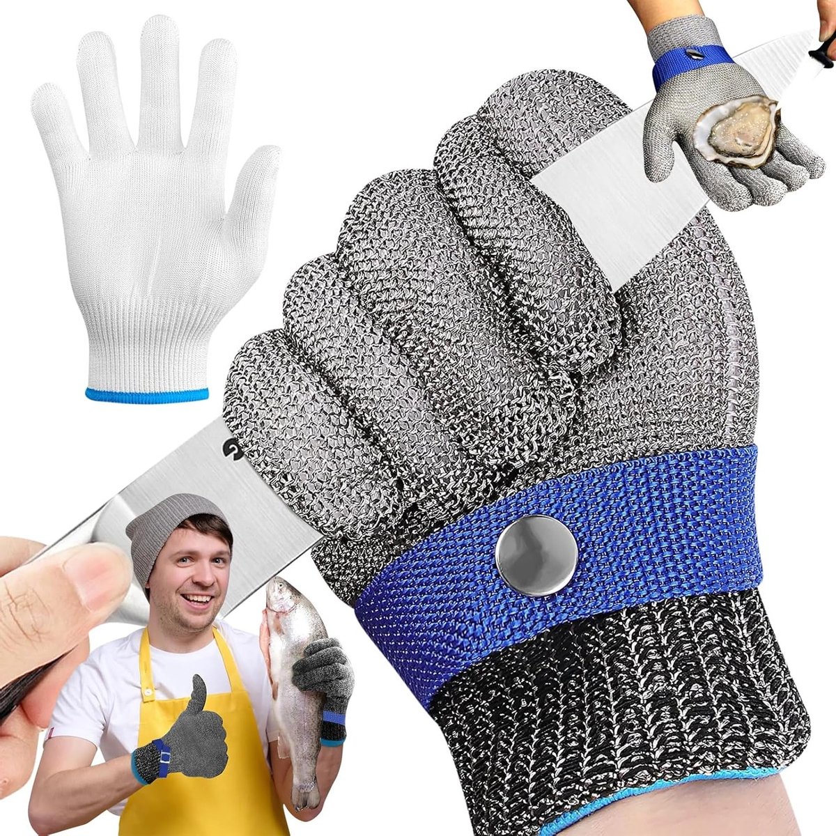 Snijbestendige handschoenen voor de keuken, ideaal voor het snijden van vlees, niveau 9 bescherming, veilig en duurzaam