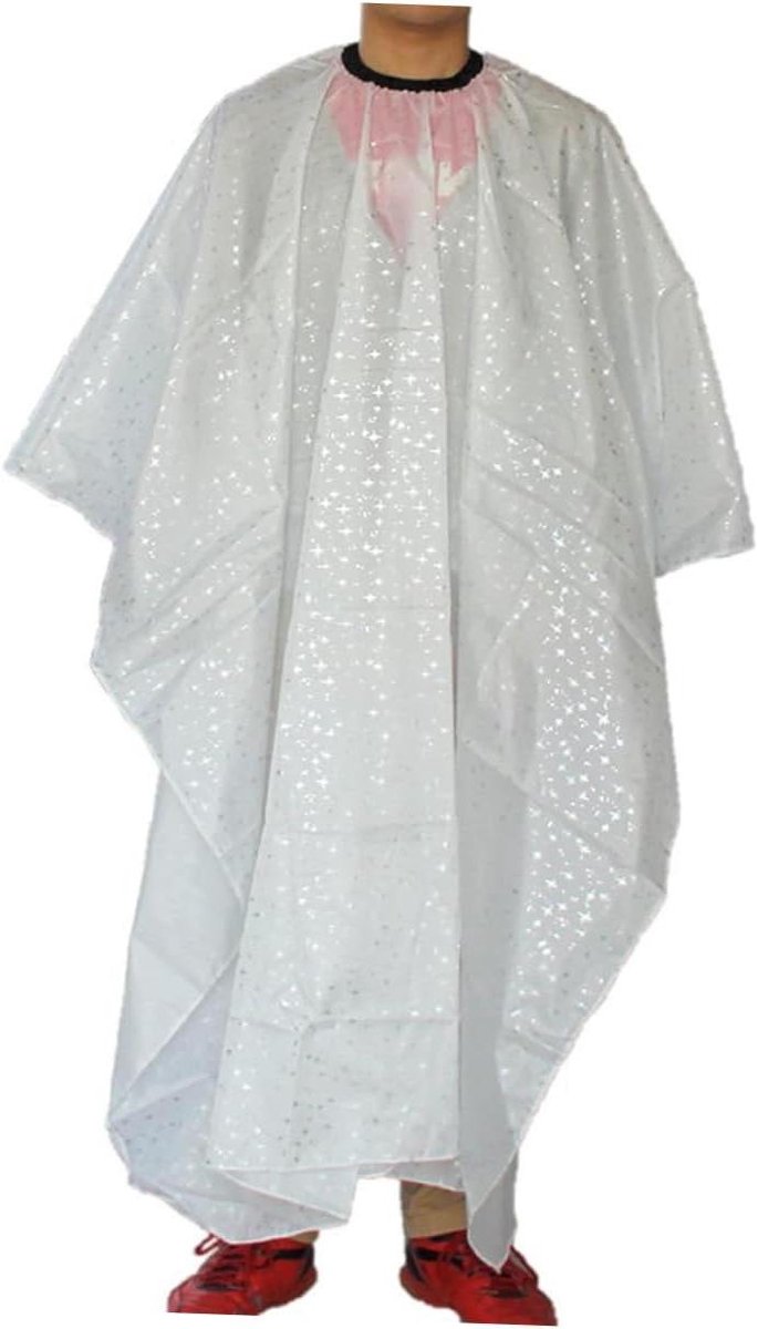 Gereedschap Schort - Haarknipdoek Saloncape - Haar Knippen - Antistatisch Nylon Materiaal - 160 x 140 cm - Wit met Sterren